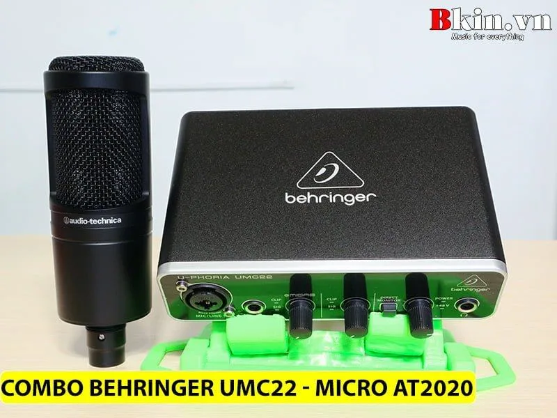 Combo thu âm sound card behringer UMC22 micro AT2020