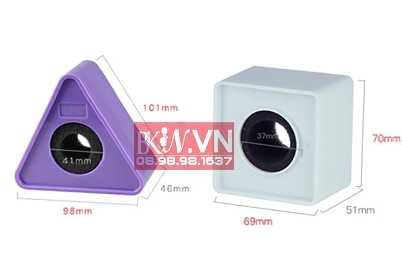 Gắn logo micro phỏng vấn hình chữ nhật tam giác 4