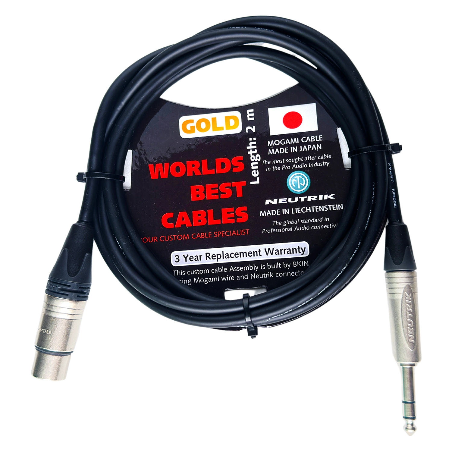 Cable Preamp Mogami 2534 Neutrik XLR-6ly 1/4 TRS 2 Mét