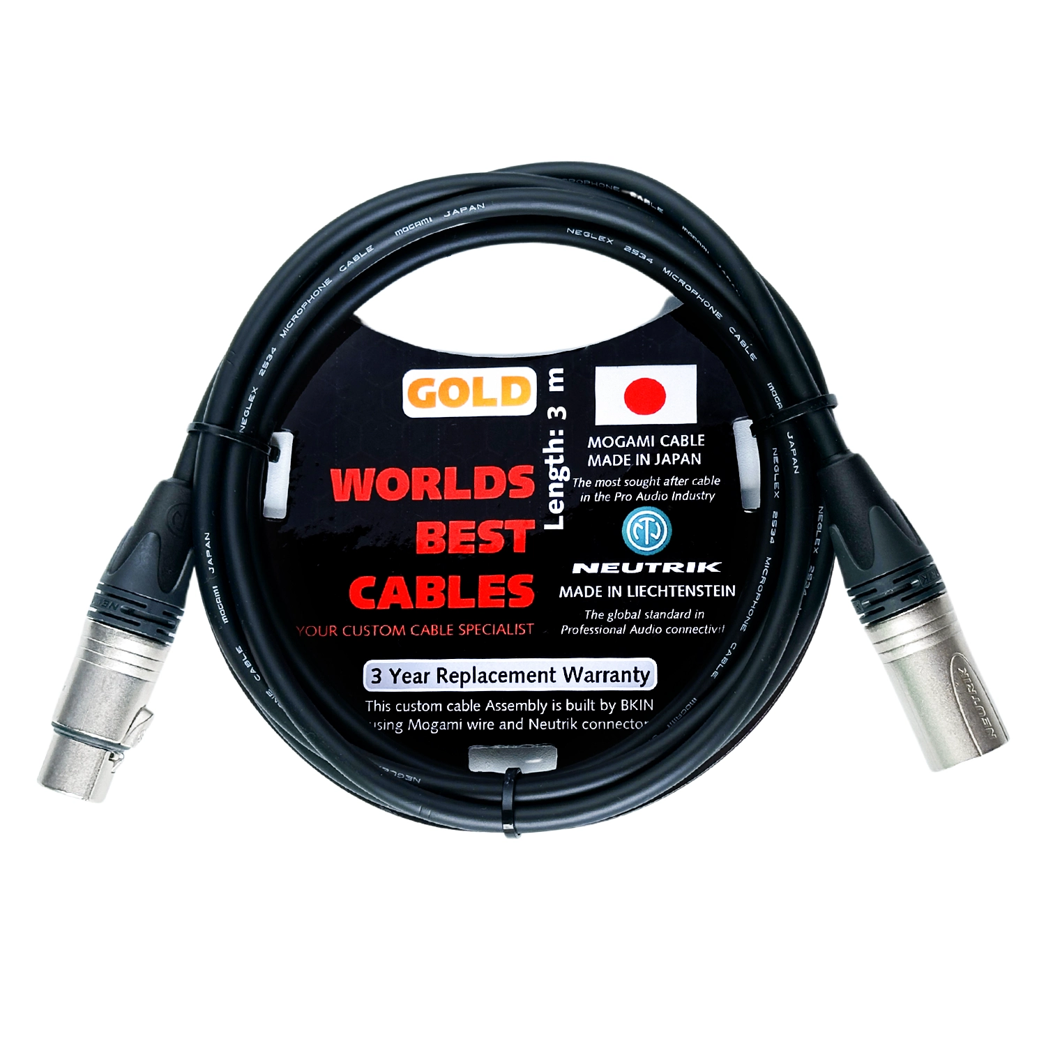 Dây Cáp Micro Mogami 2534 Neutrik XLR-XLR 3 Mét