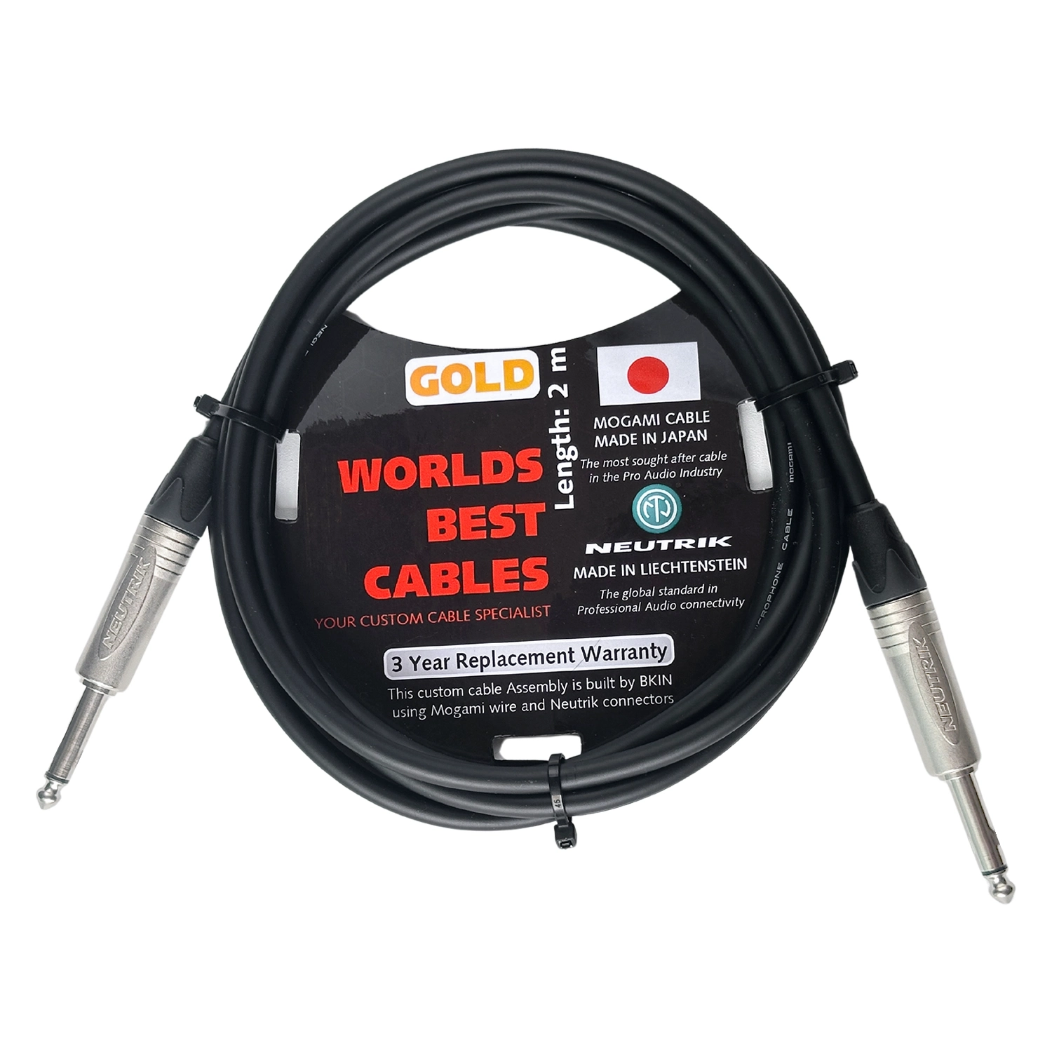 Cable Mogami 2534 Neutrik 6ly- 6ly Mono 1/4 TS 2 Mét