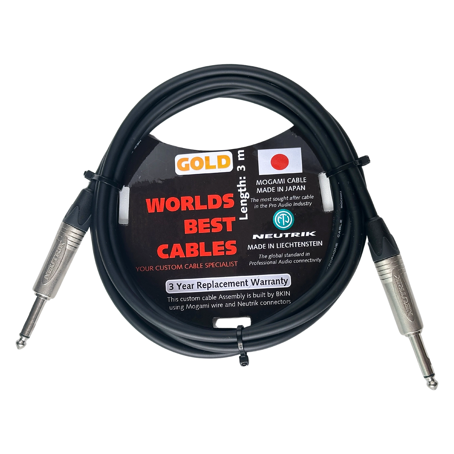 Dây Tín Hiệu Mogami 2534 Neutrik 6ly- 6ly Mono 1/4 TS 3 Mét