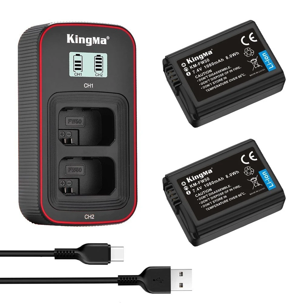 Bộ Sạc Đôi Và Pin Kingma BM058 và FW50 Cho Sony Usb Type C