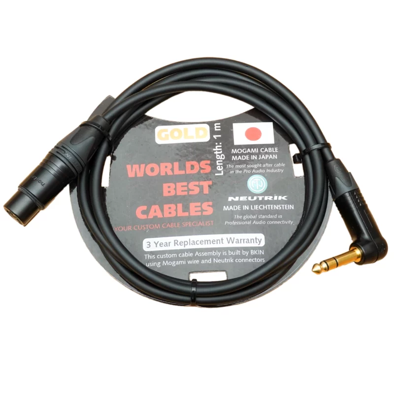 Dây Preamp Mogami Gold XLR ra 6 Ly chữ L Đầu Neutrik - Balance