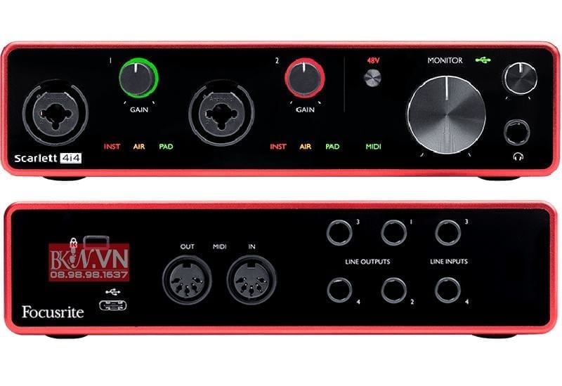 Focusrite Scarlett 4i4 gen 3 truoc sau
