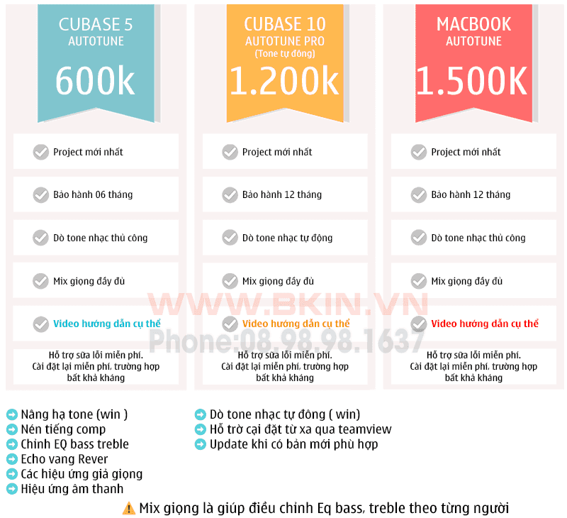 bang gia livestream autotune