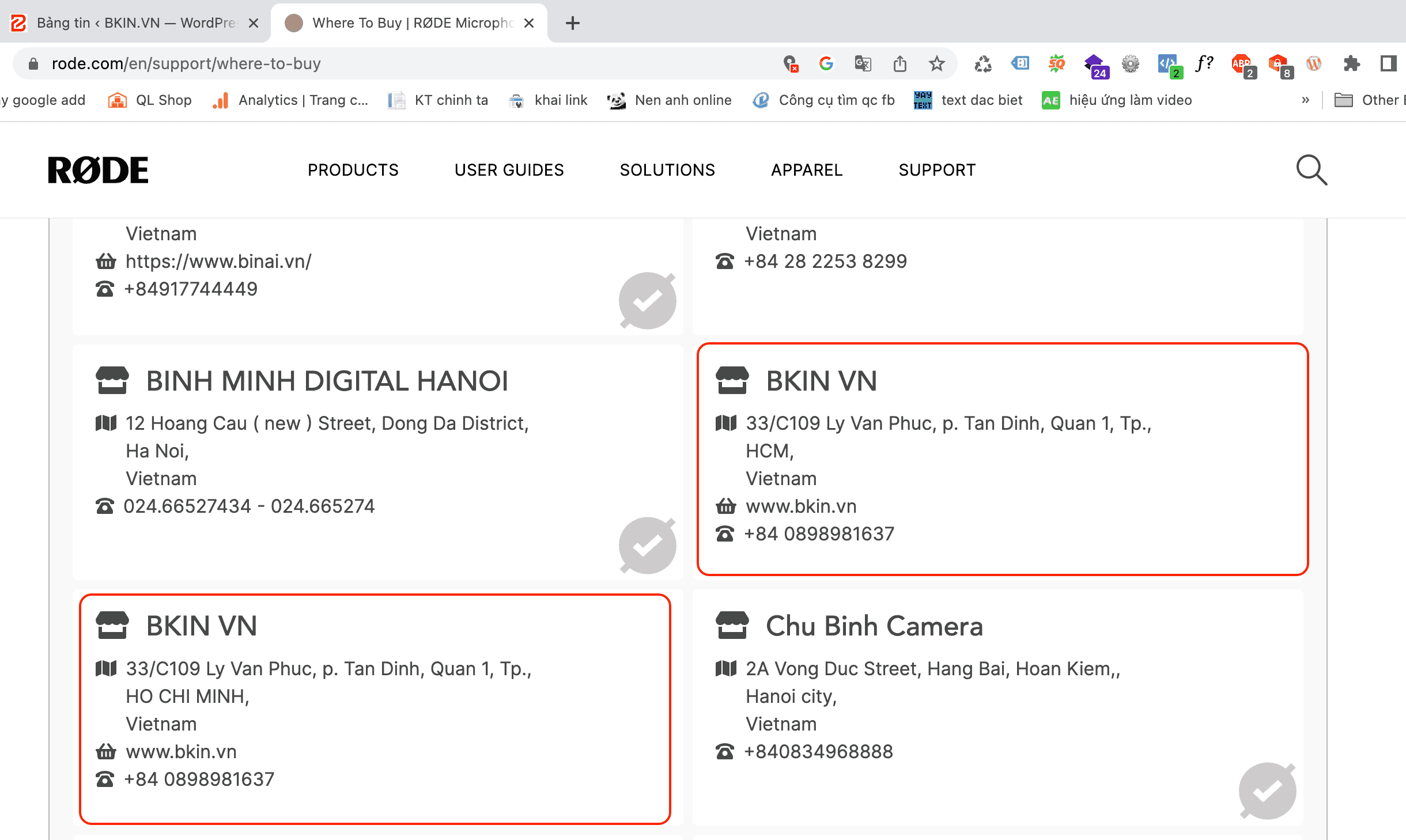 bkin rode chinh hang viet nam