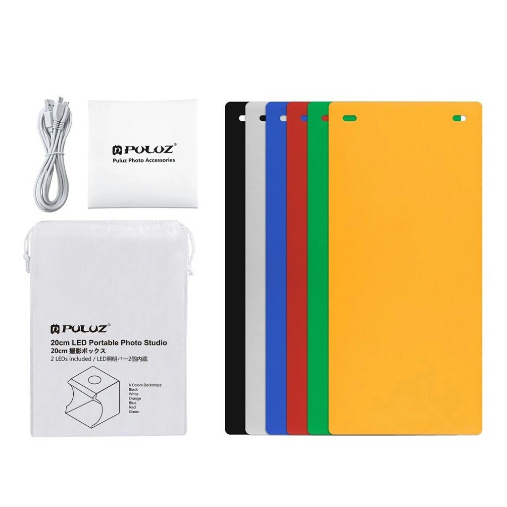 Hộp chụp sản phẩm chính hãng Puluz 20cm 2 bo hop chup anh Puluz 20 x 20 cm