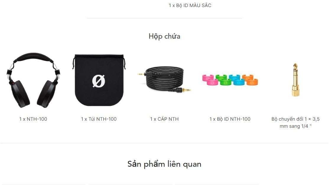 Tai nghe kiểm âm Rode Headphone NTH100 2 bo san pham bao gom nt100