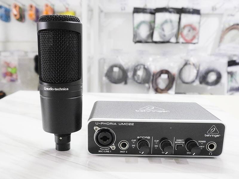 Combo thu âm sound card behringer UMC22 micro AT2020 2 cpmbo umc22 micro at2020