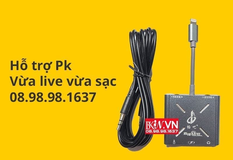 Dây live stream mono otg cho iphone hỗ trợ Pk
