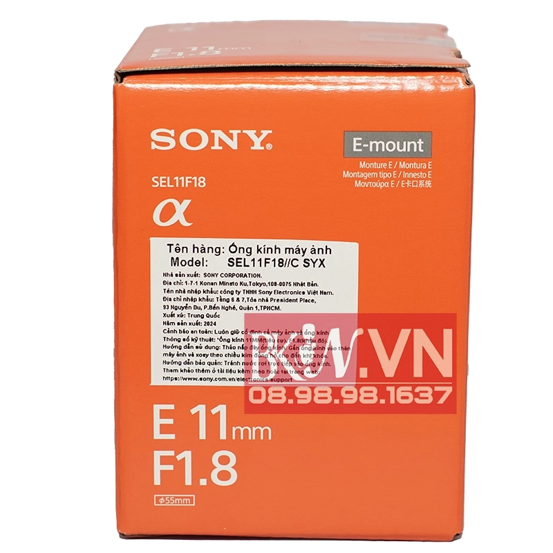 hop lens sony 11mm F1.8