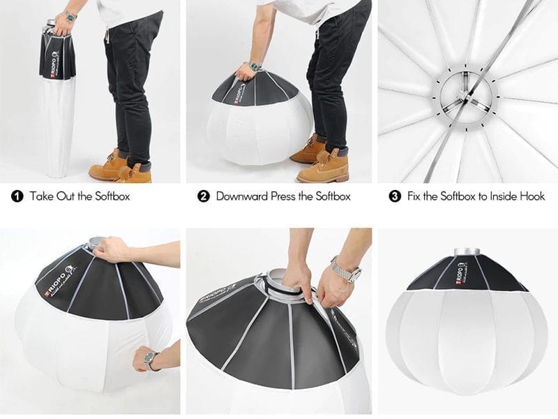 huong dan gang Softbox Triopo KQ65 dop den long