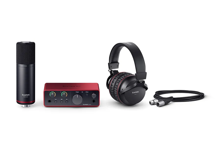 Trọn bộ Focusrite Scarlett Solo Studio Gen 4 đầy đủ phụ kiện