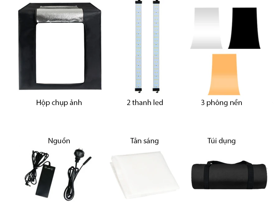 Hộp Chụp Sản Phẩm 80 x 80 cm – Hàng Nhập Khẩu 3 tron bo chup san pham