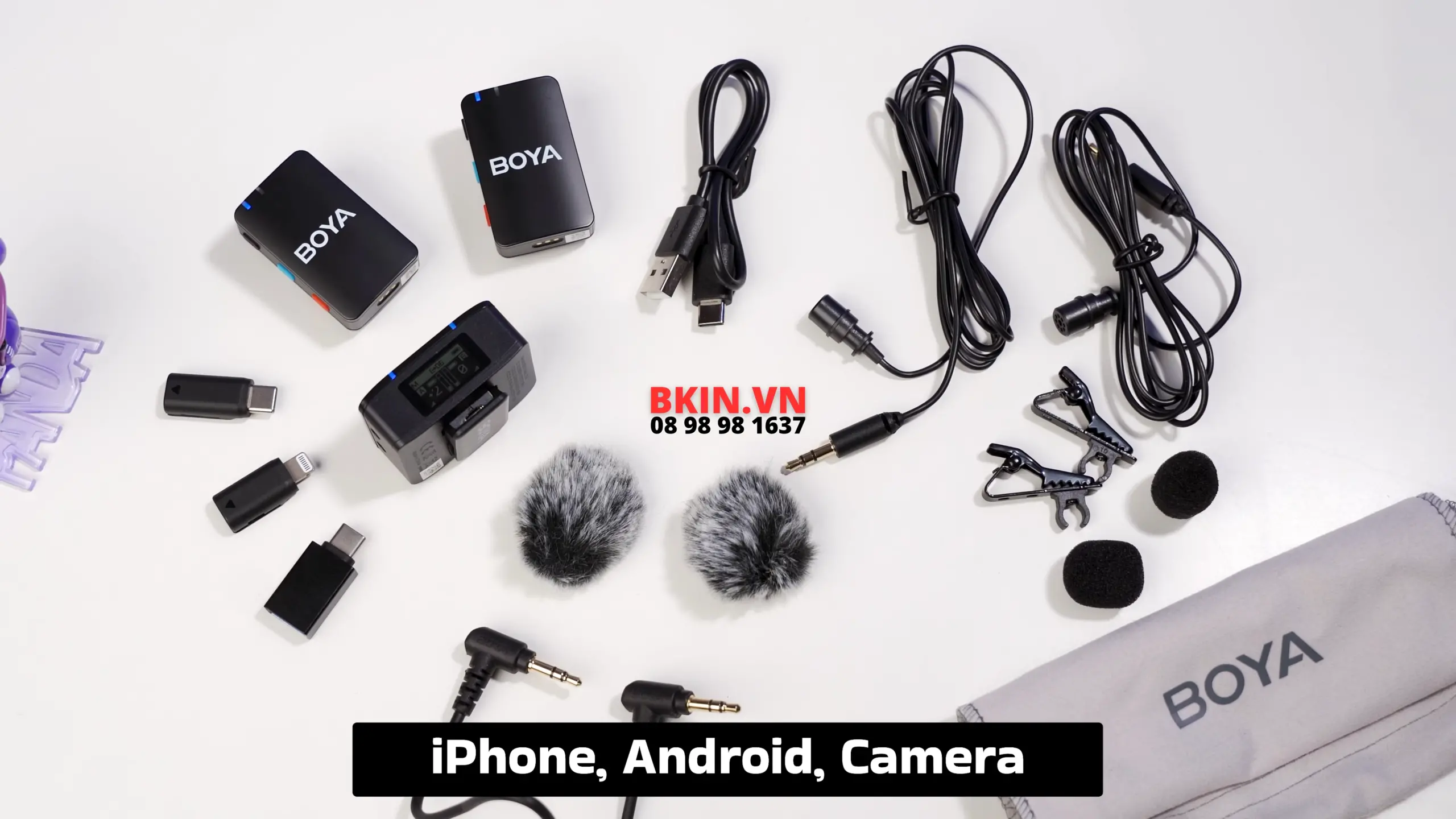 Micro thu âm không dây Boyamic All in one 2 tron bo micro boyamic khong day scaled