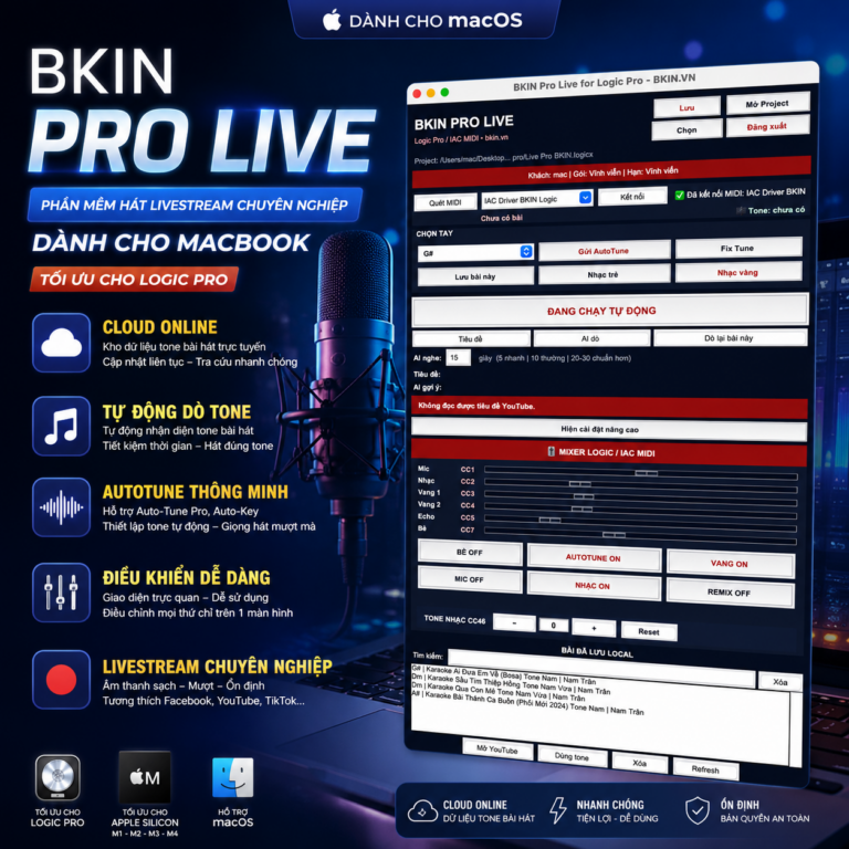 bkin pro live mac phan mem hat livestream chuyen nghiep tren macbook