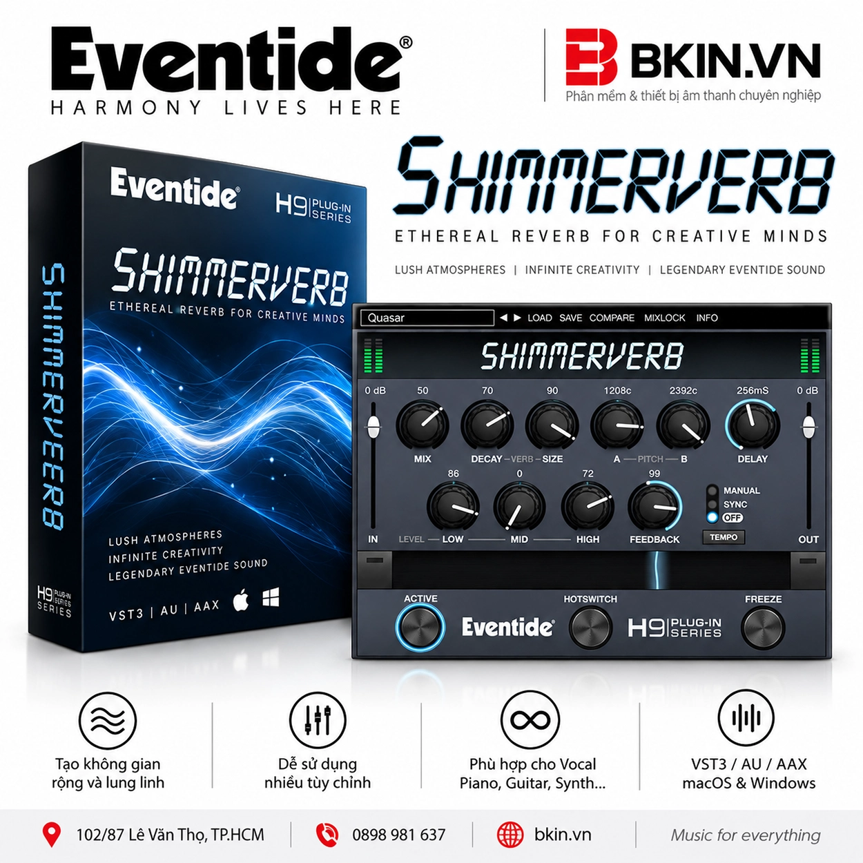ShimmerVerb – Reverb Lung Linh Cho Vocal & Nhạc Cụ Bản Quyền