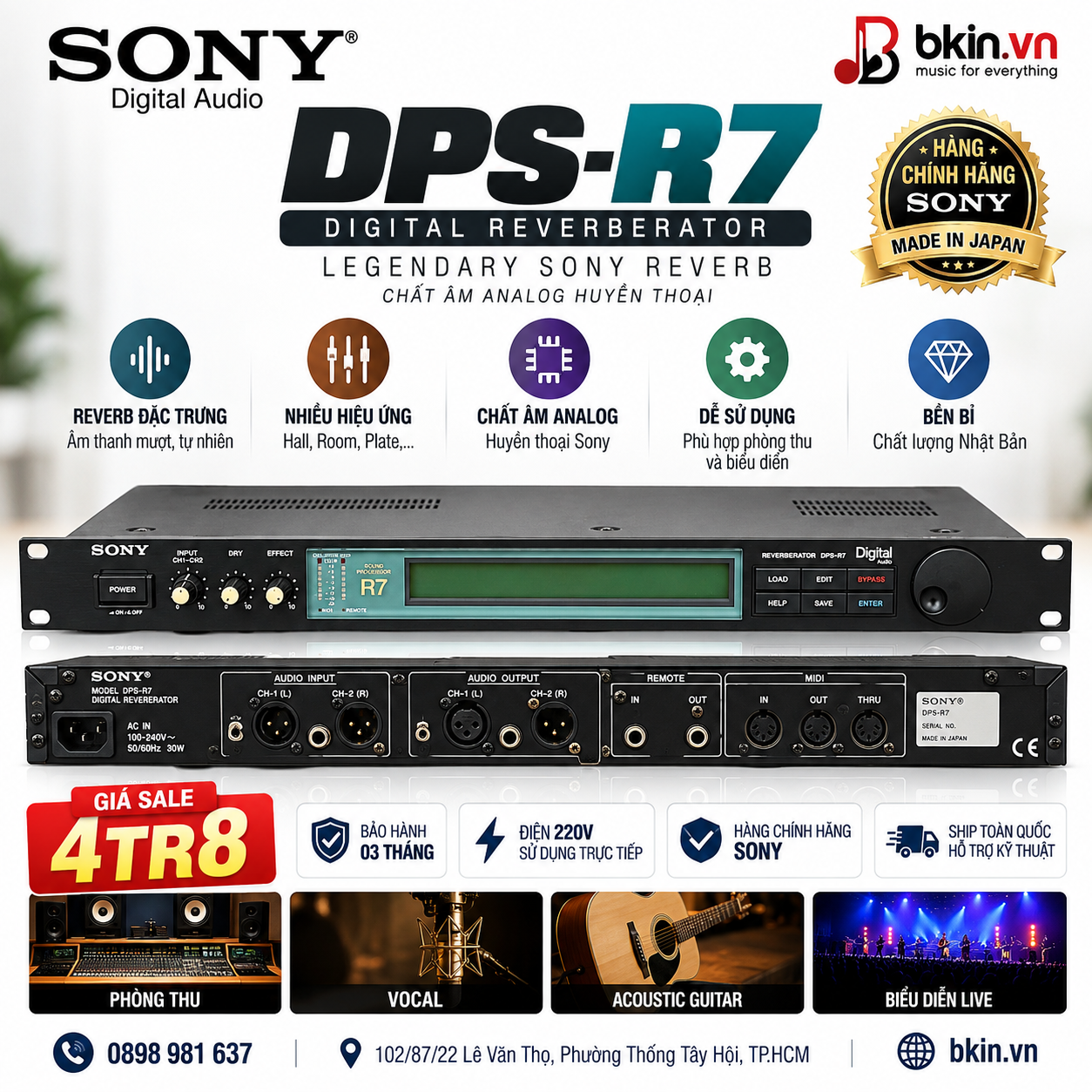 Sony DPS-R7 – Reverb Phần Cứng Chính Hãng