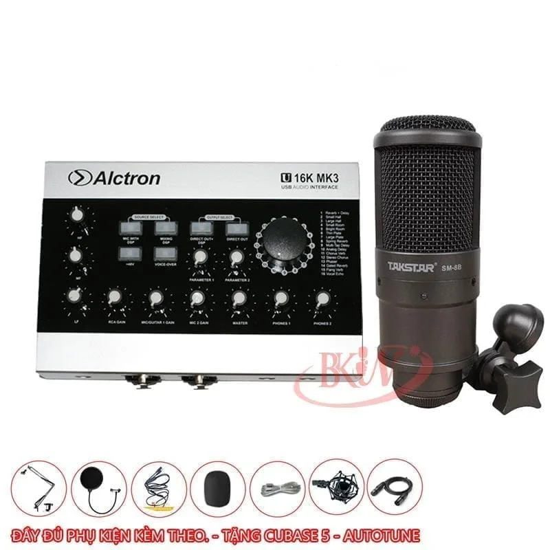 Combo u16k mk3 micro SM-8B thu âm live stream